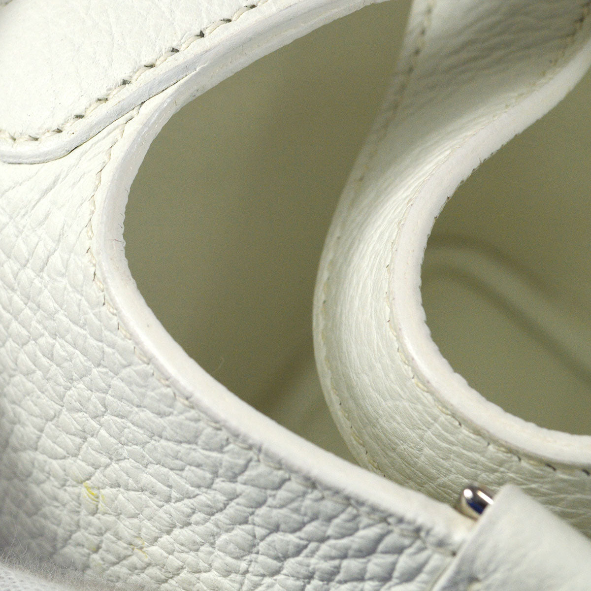 HERMES 2005 Picotin PM Clemence White