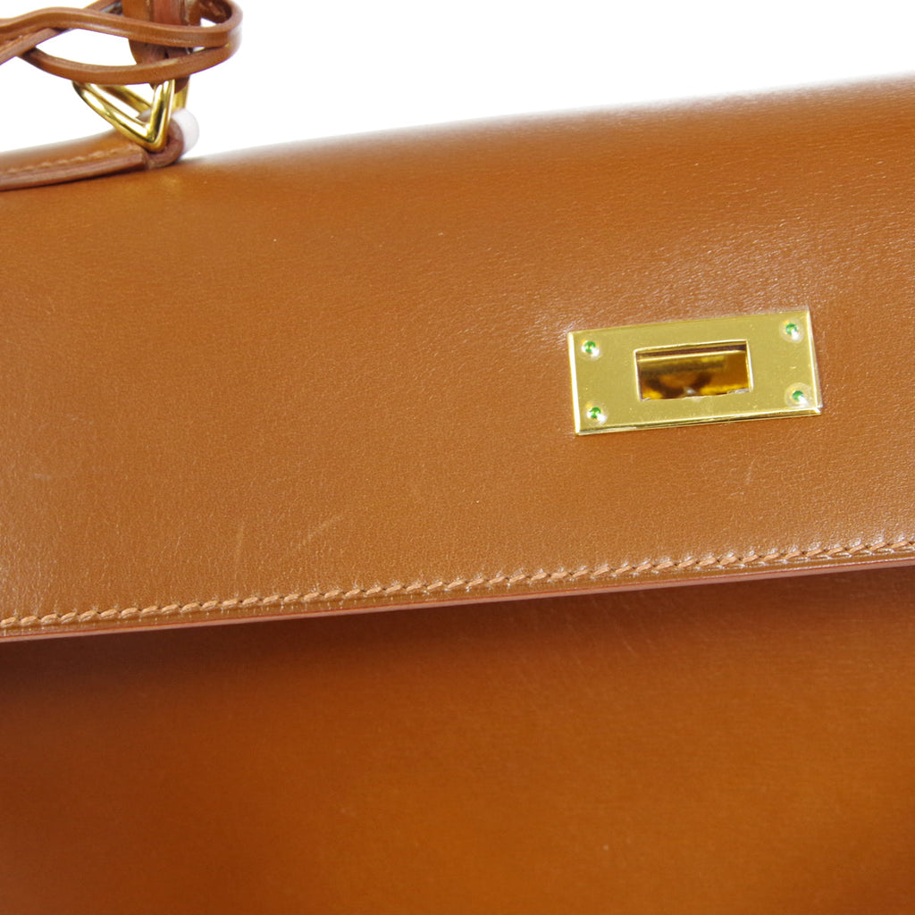 HERMES 2001 KELLY 35 SELLIER Fauve Box Calf
