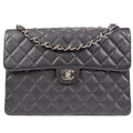 CHANEL 2000-2001 Classic Flap Jumbo SHW Black Caviar 48504