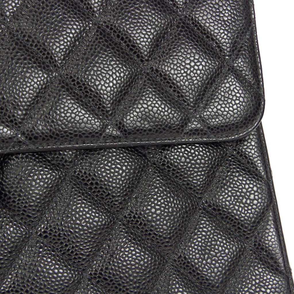 CHANEL 2000-2001 Classic Flap Jumbo SHW Black Caviar 48504