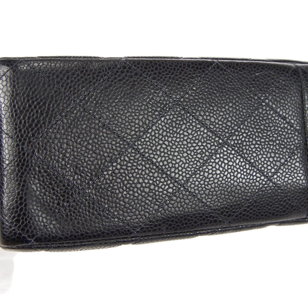 CHANEL 2000-2001 Classic Flap Jumbo SHW Black Caviar 48504