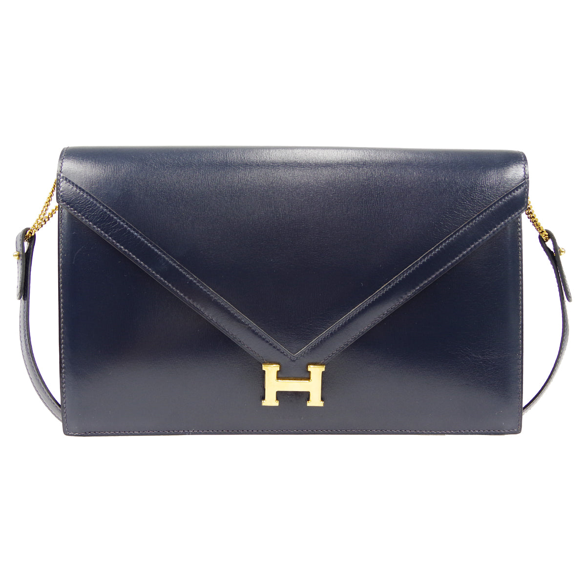 HERMES 1984 Lydie Navy Box Calf