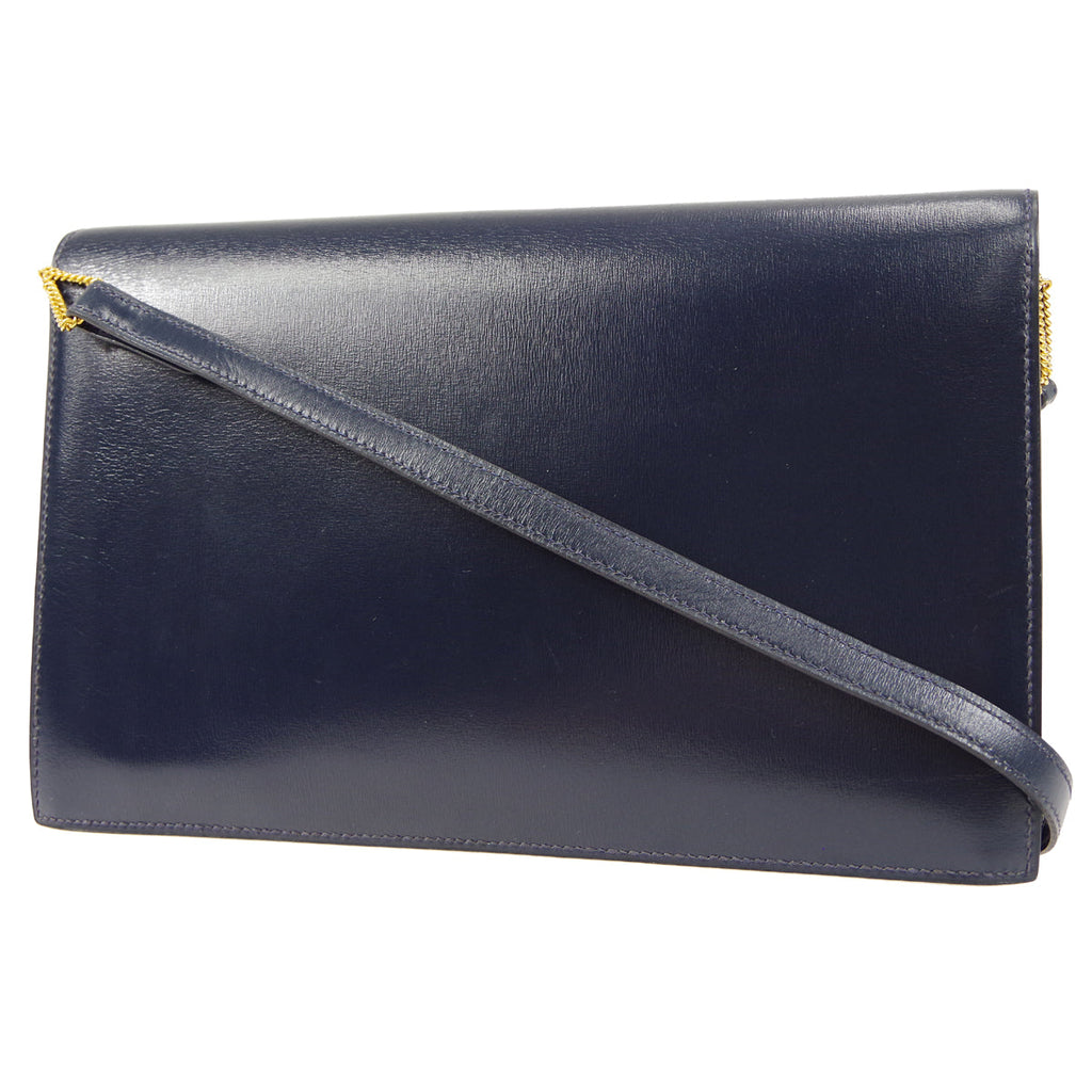 HERMES 1984 Lydie Navy Box Calf