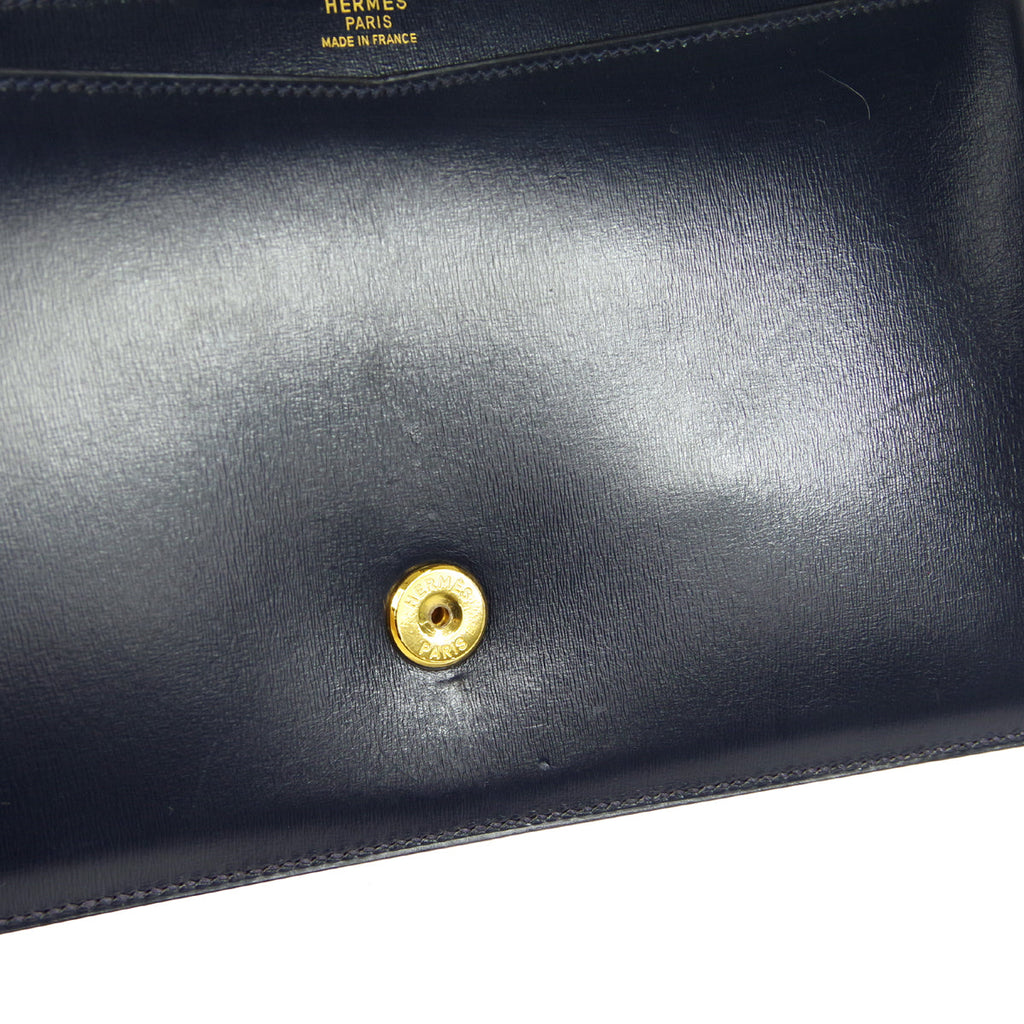 HERMES 1984 Lydie Navy Box Calf