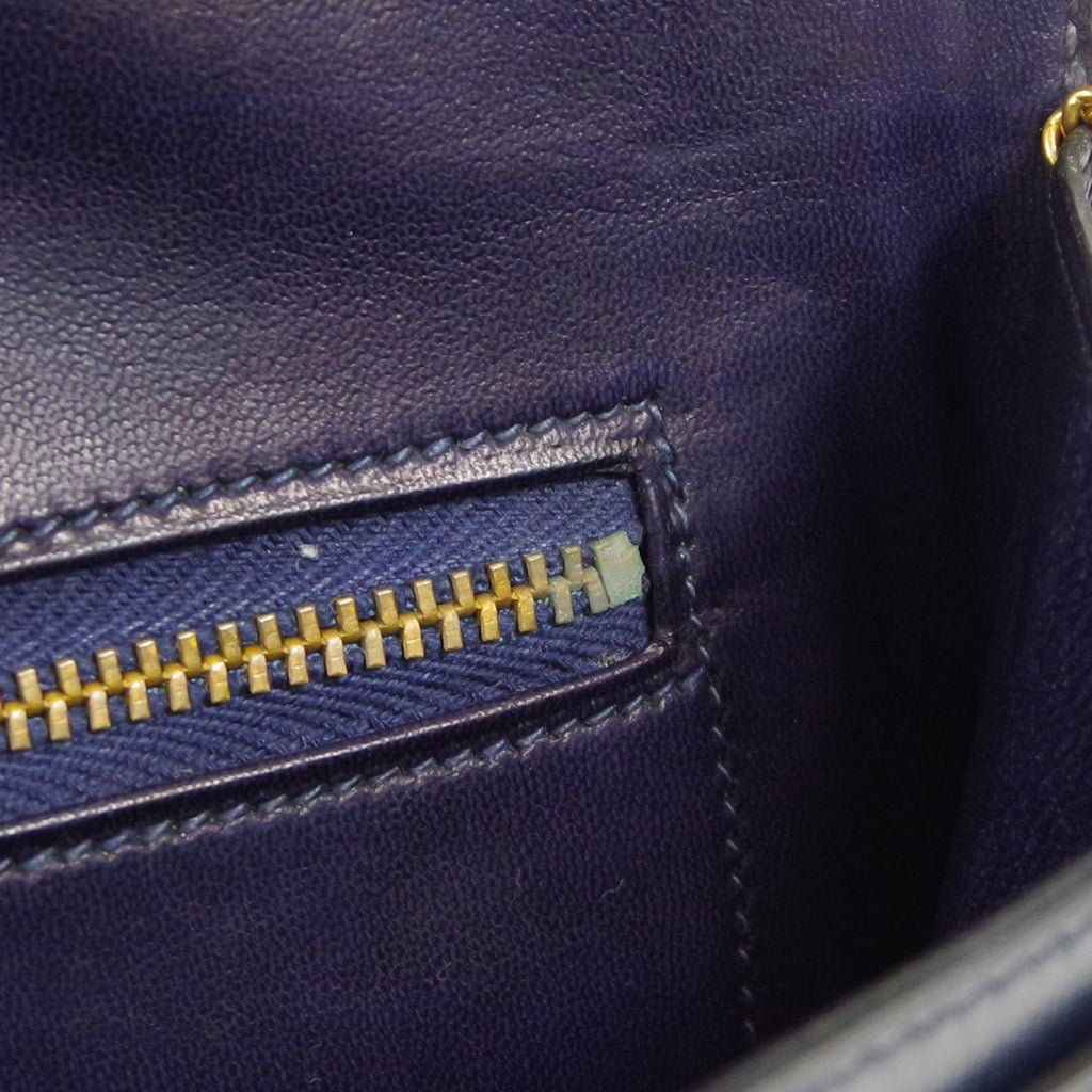 HERMES 1984 Lydie Navy Box Calf