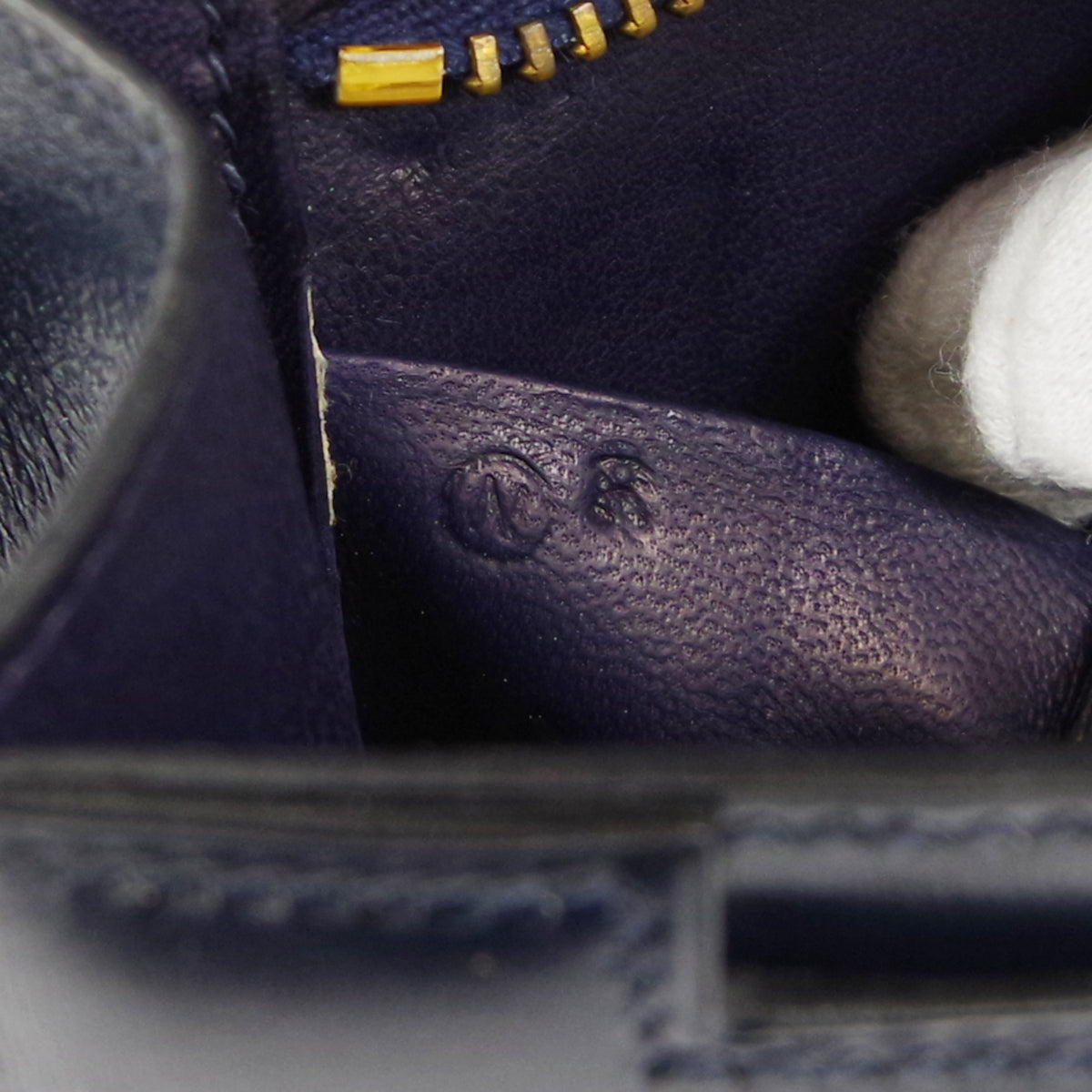 HERMES 1984 Lydie Navy Box Calf