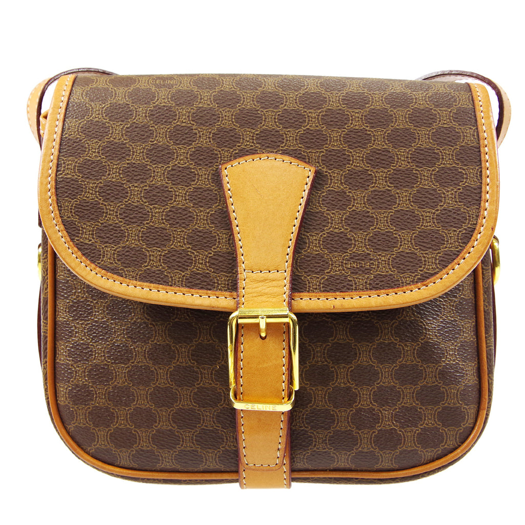 CELINE Macadam Shoulder Bag Brown