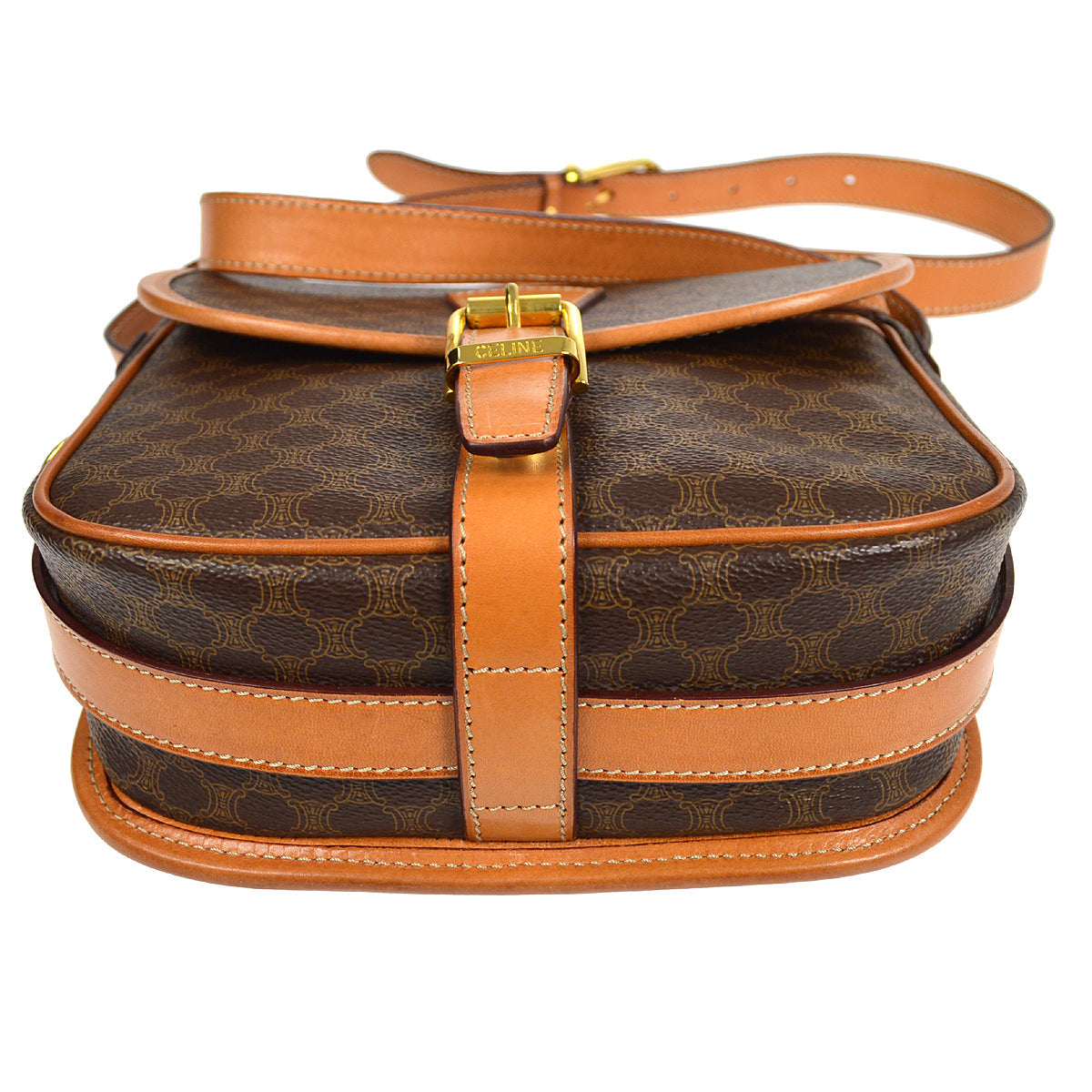 CELINE Macadam Shoulder Bag Brown