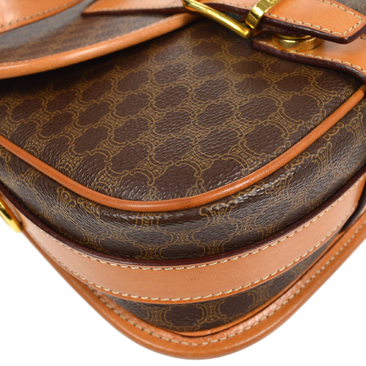 CELINE Macadam Shoulder Bag Brown