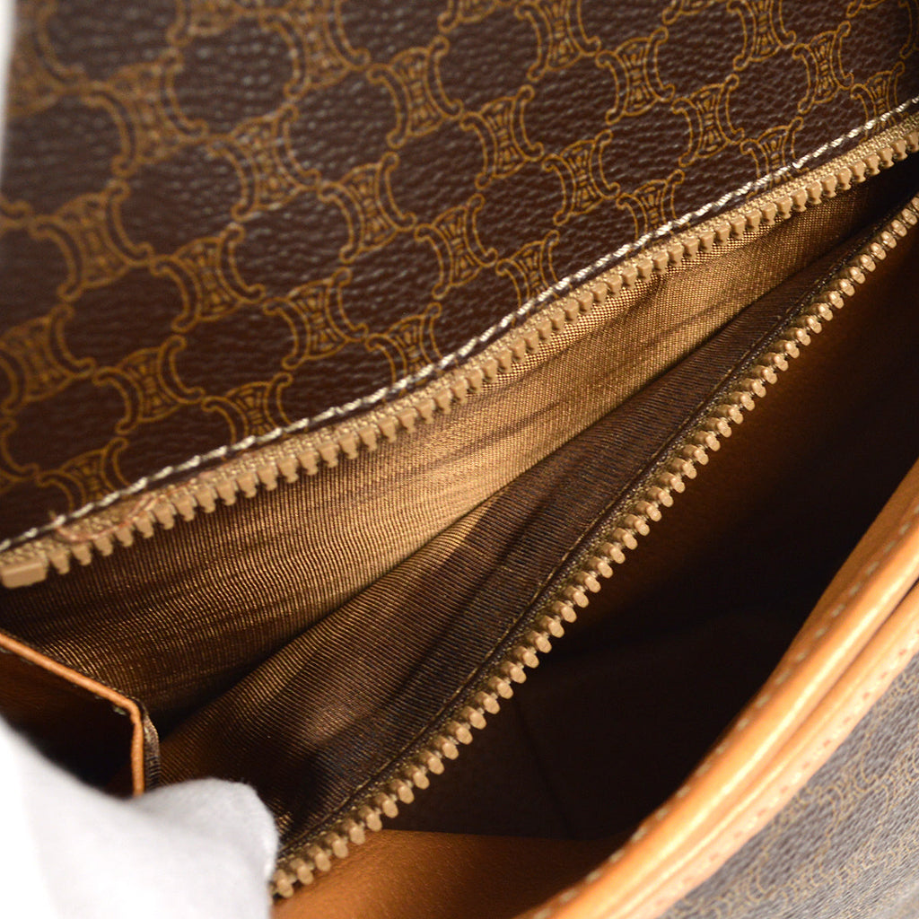 CELINE Macadam Shoulder Bag Brown