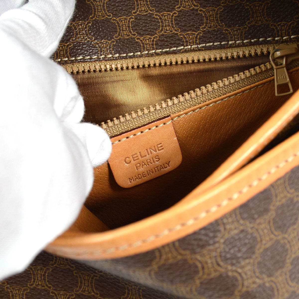 CELINE Macadam Shoulder Bag Brown