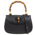 GUCCI Bamboo Line 2way Shoulder Handbag Black