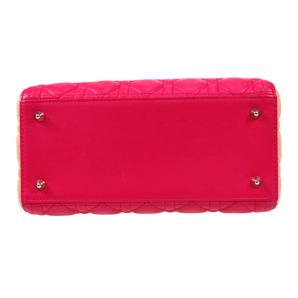 Christian Dior Lady Dior Cannage 2way Shoulder Handbag Tricolor