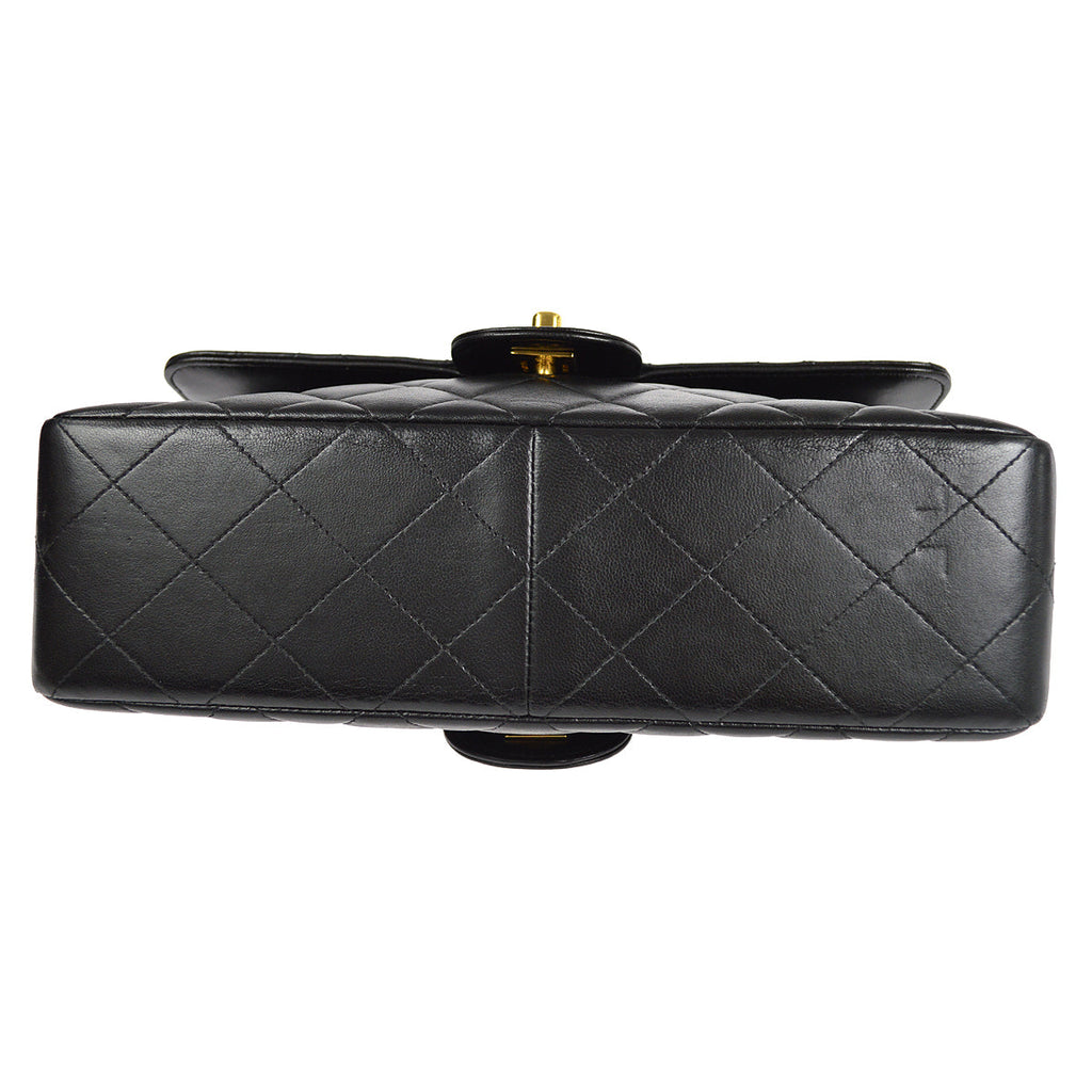 CHANEL Both Sides Classic Flap Medium Shoulder Bag Black Lambskin