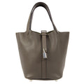 HERMES Picotin Lock PM Handbag Etain Taurillon Clemence