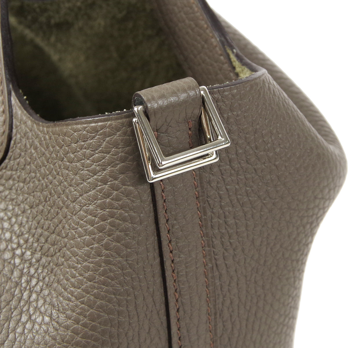 HERMES Picotin Lock PM Handbag Etain Taurillon Clemence