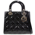 Christian Dior 2010 Lady Dior Cannage 2way Shoulder Handbag Black