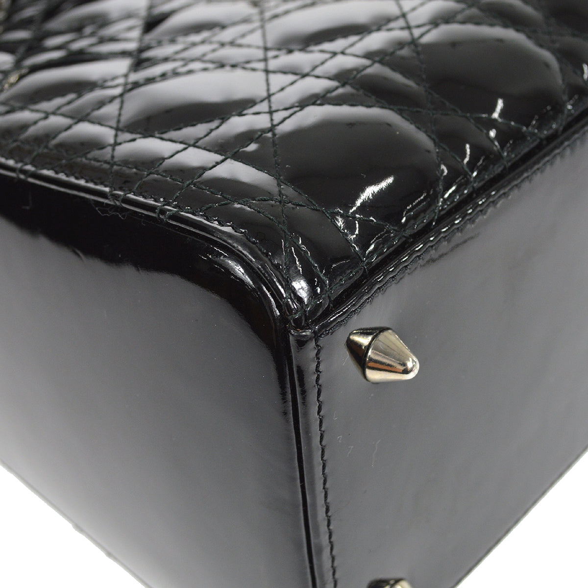 Christian Dior 2010 Lady Dior Cannage 2way Shoulder Handbag Black
