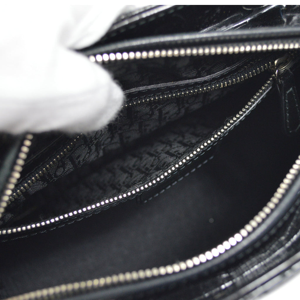 Christian Dior 2010 Lady Dior Cannage 2way Shoulder Handbag Black