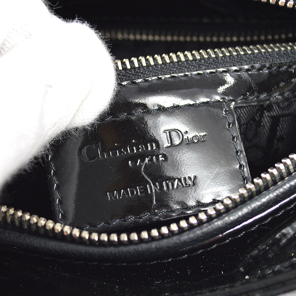 Christian Dior 2010 Lady Dior Cannage 2way Shoulder Handbag Black