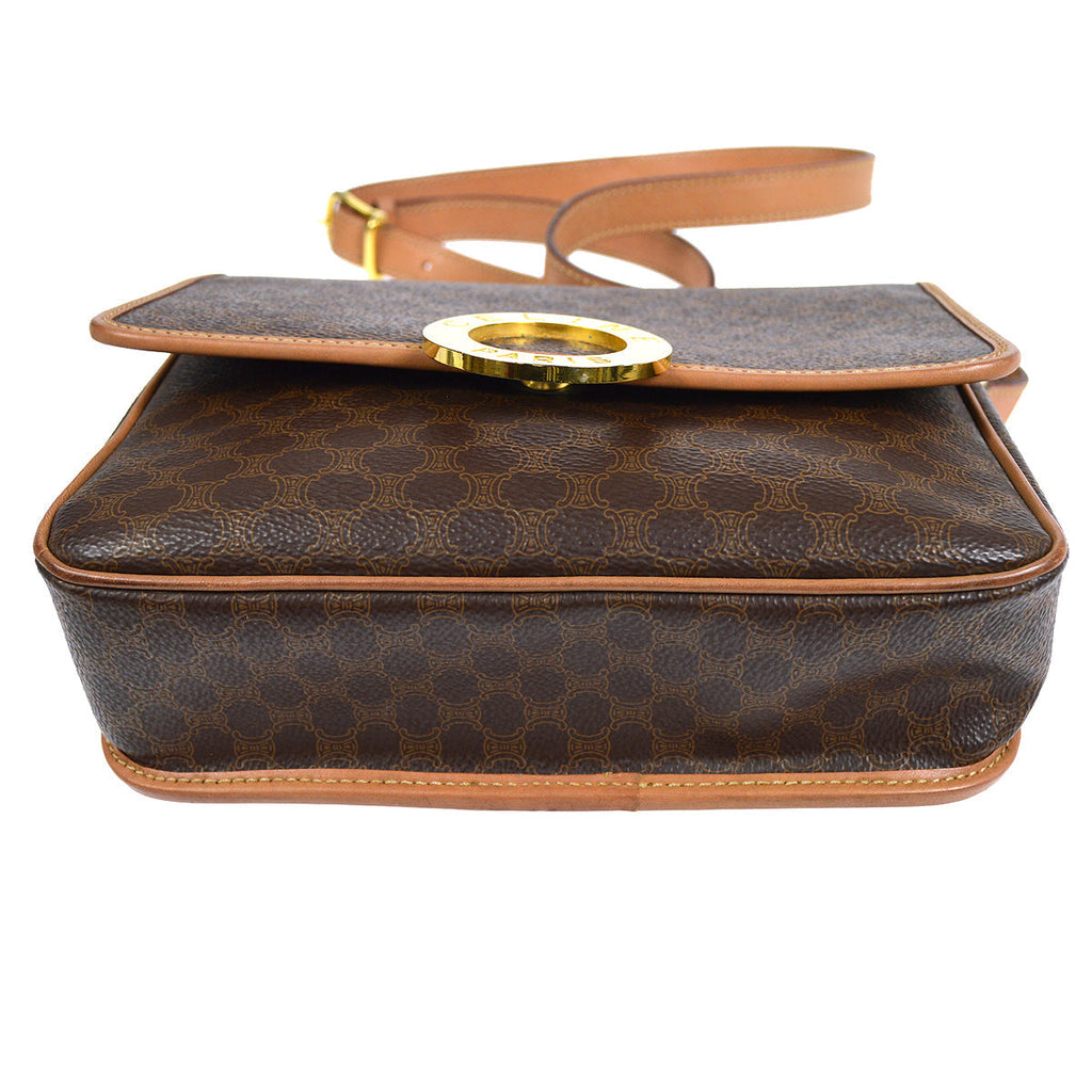 CELINE Ring Macadam Shoulder Bag Brown