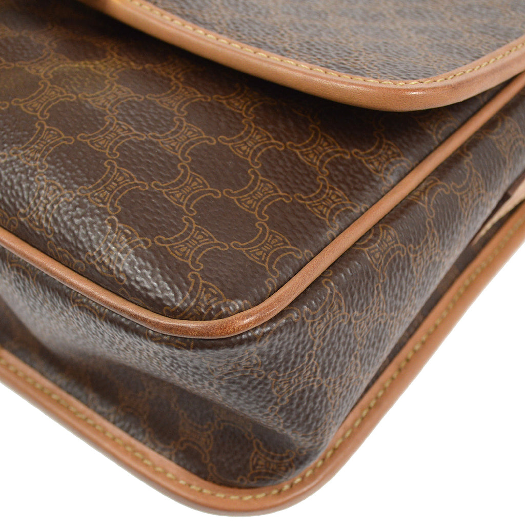 CELINE Ring Macadam Shoulder Bag Brown