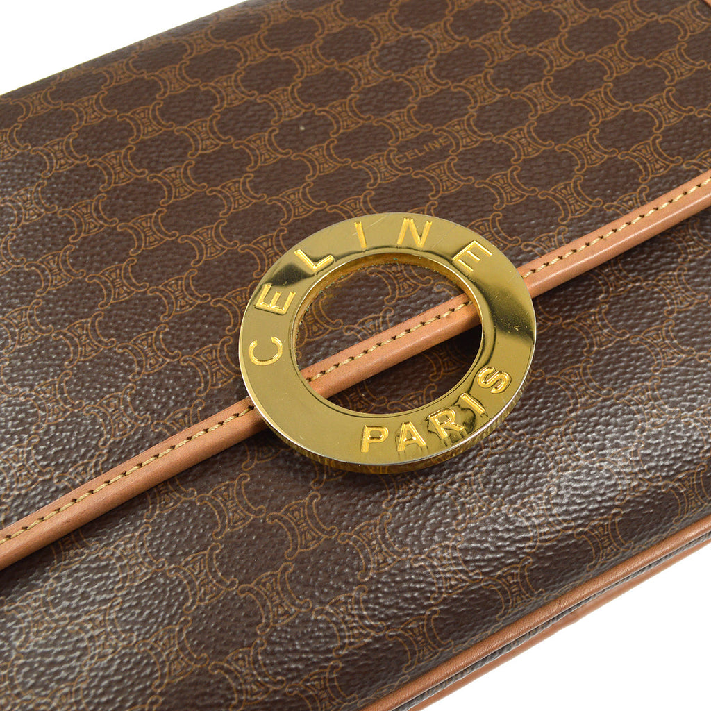 CELINE Ring Macadam Shoulder Bag Brown