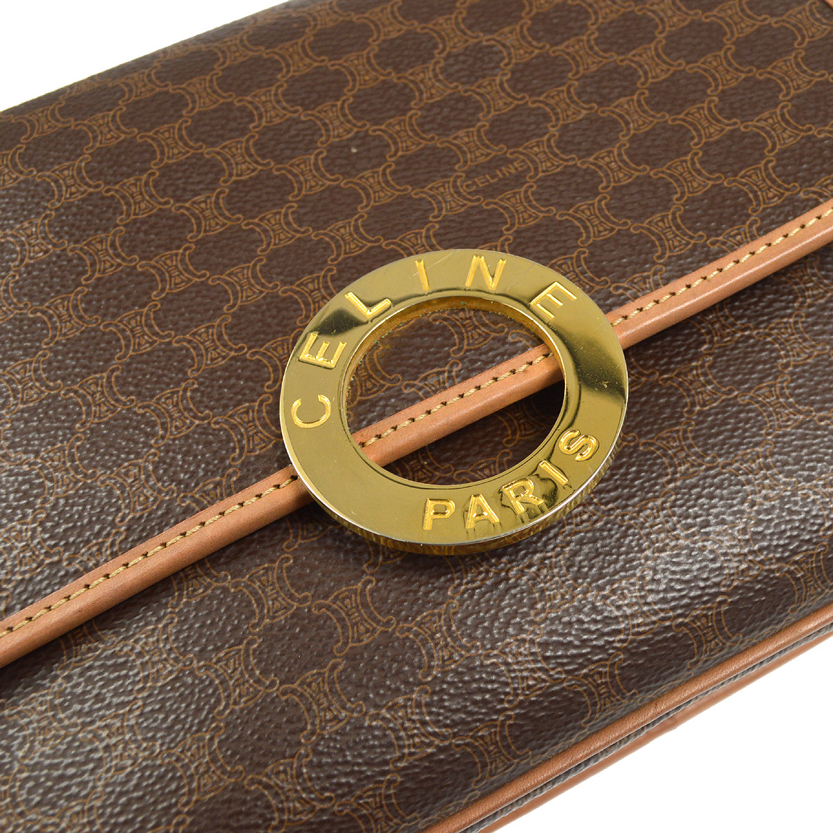 CELINE Ring Macadam Shoulder Bag Brown