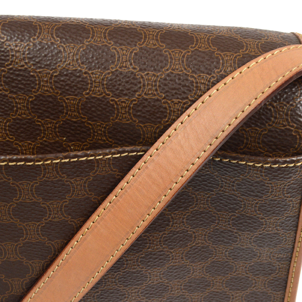 CELINE Ring Macadam Shoulder Bag Brown