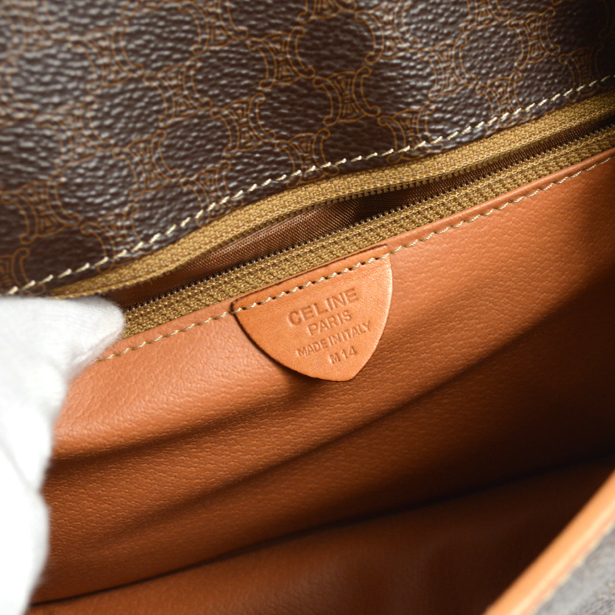 CELINE Ring Macadam Shoulder Bag Brown