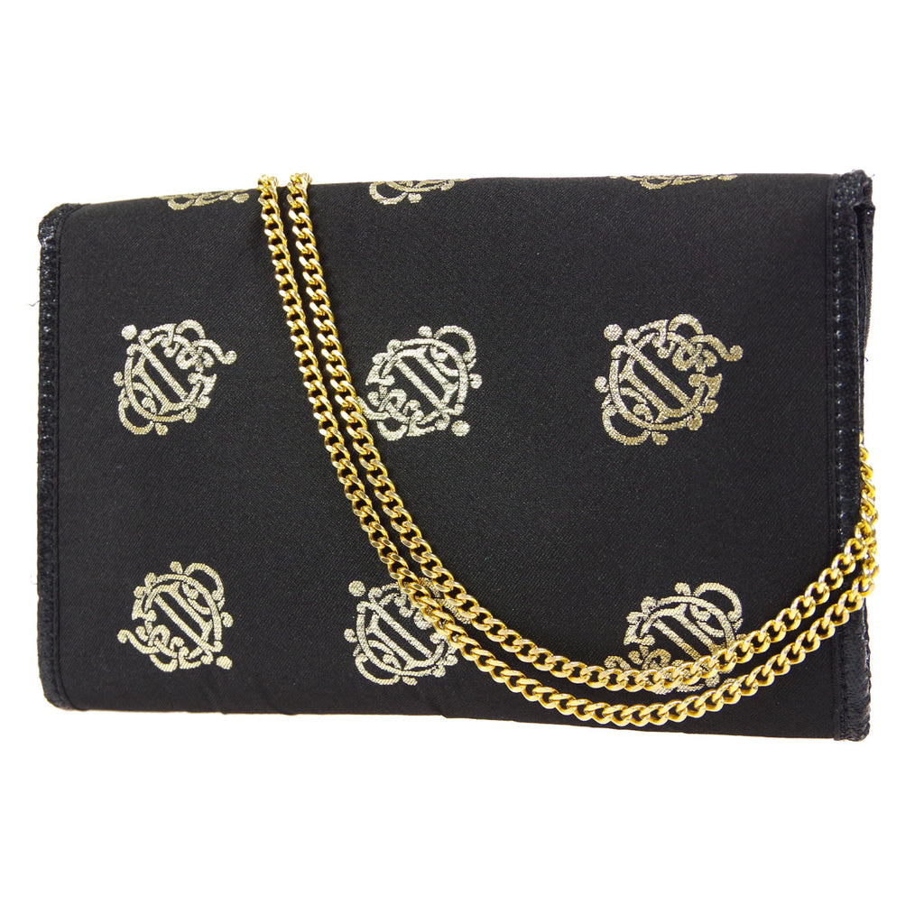 Christian Dior Double Chain Shoulder Bag Black