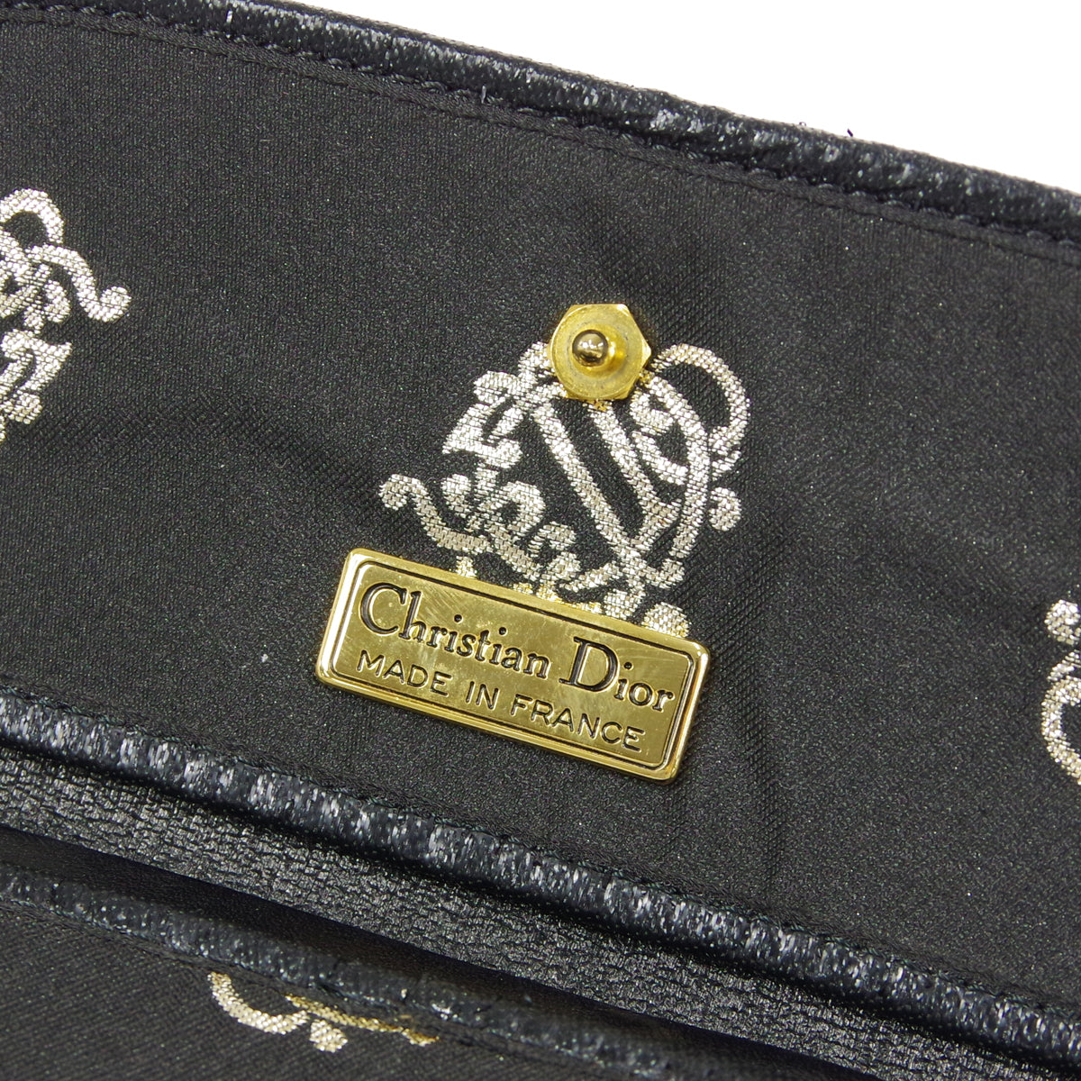 Christian Dior Double Chain Shoulder Bag Black