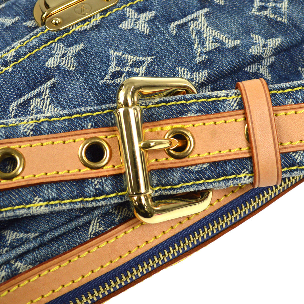 LOUIS VUITTON BUM BAG WAIST POUCH INDIGO MONOGRAM DENIM M95347