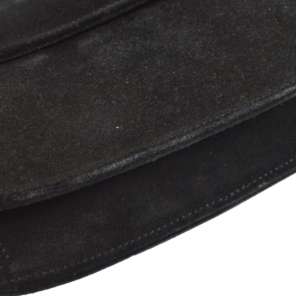 CELINE Chain Handbag Black Suede