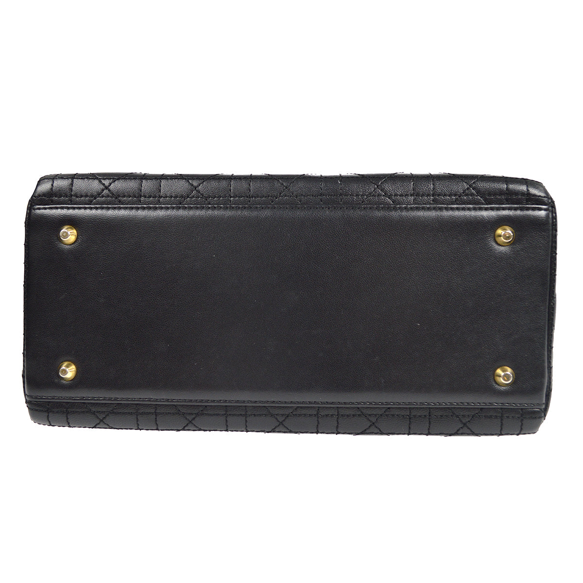 Christian Dior Lady Dior Cannage 2way Shoulder Handbag Black