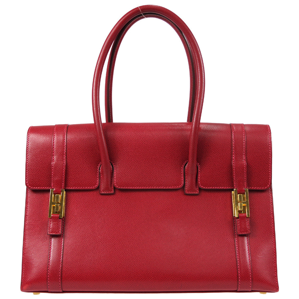 HERMES DRAG 2 32 Handbag Lisse Rouge Vif