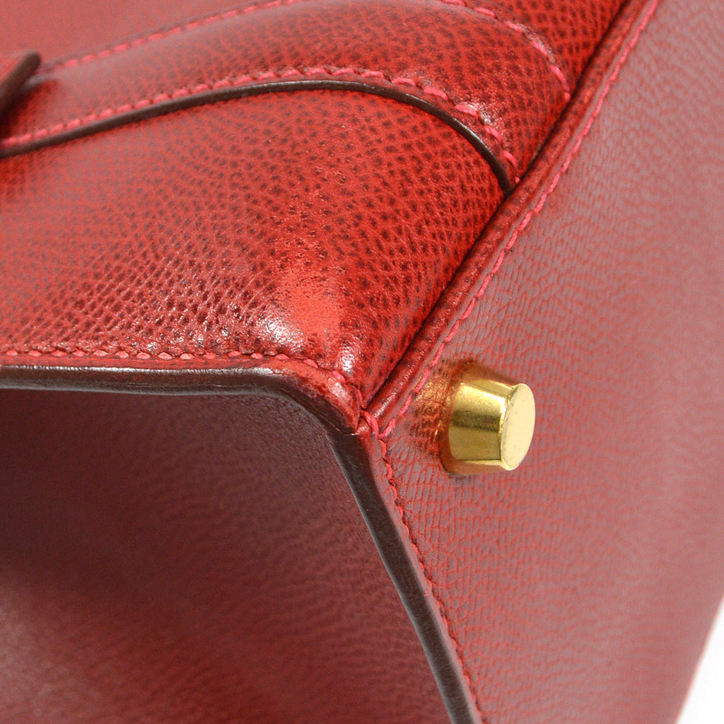 HERMES DRAG 2 32 Handbag Lisse Rouge Vif