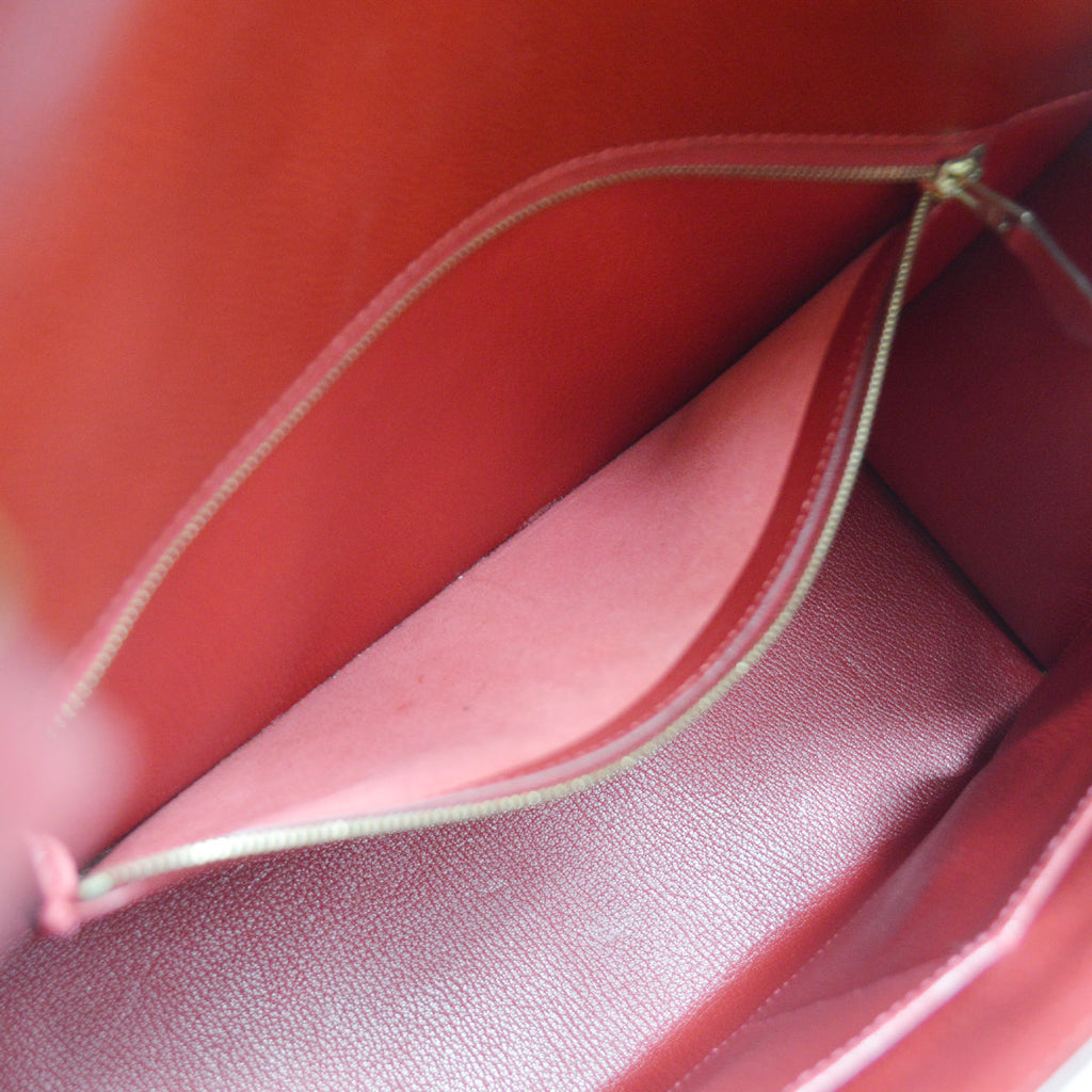 HERMES DRAG 2 32 Handbag Lisse Rouge Vif