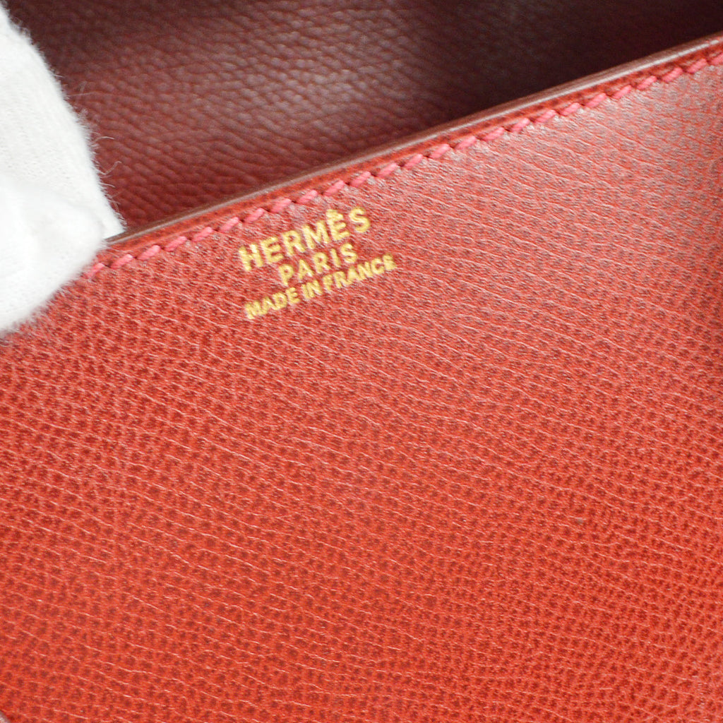HERMES DRAG 2 32 Handbag Lisse Rouge Vif