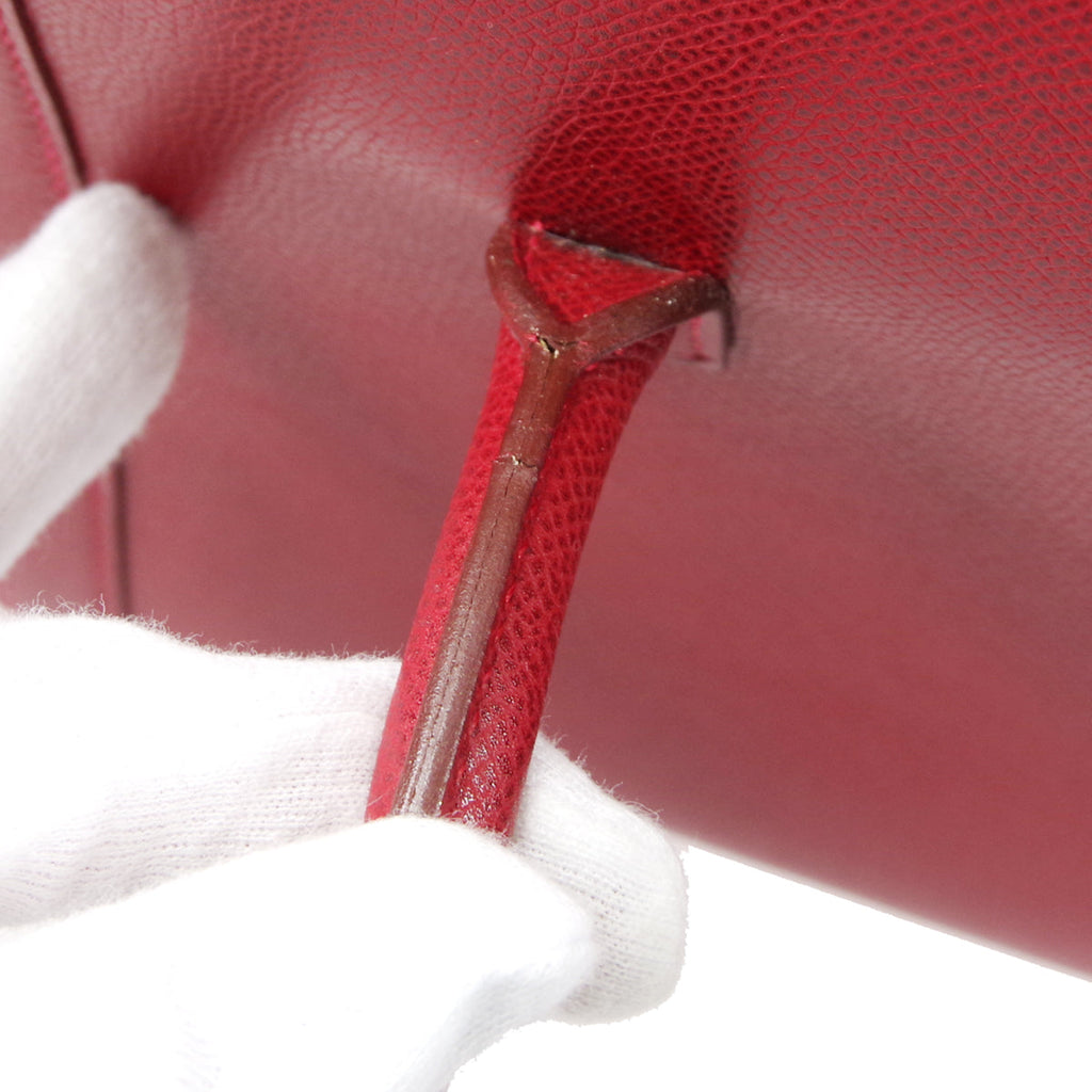 HERMES DRAG 2 32 Handbag Lisse Rouge Vif