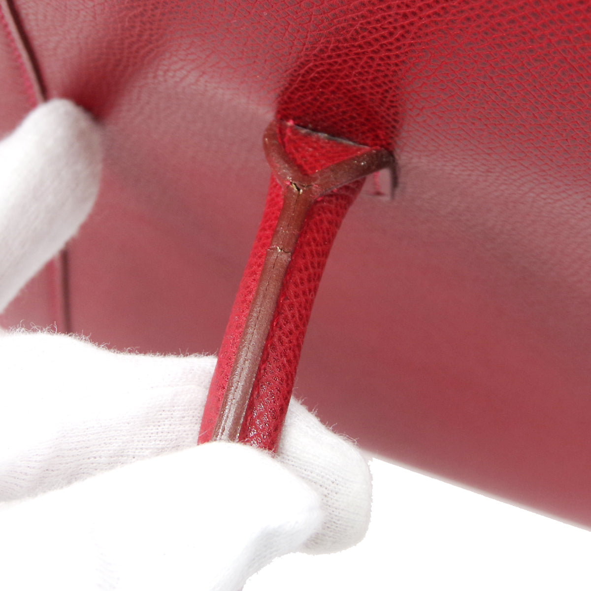 HERMES DRAG 2 32 Handbag Lisse Rouge Vif