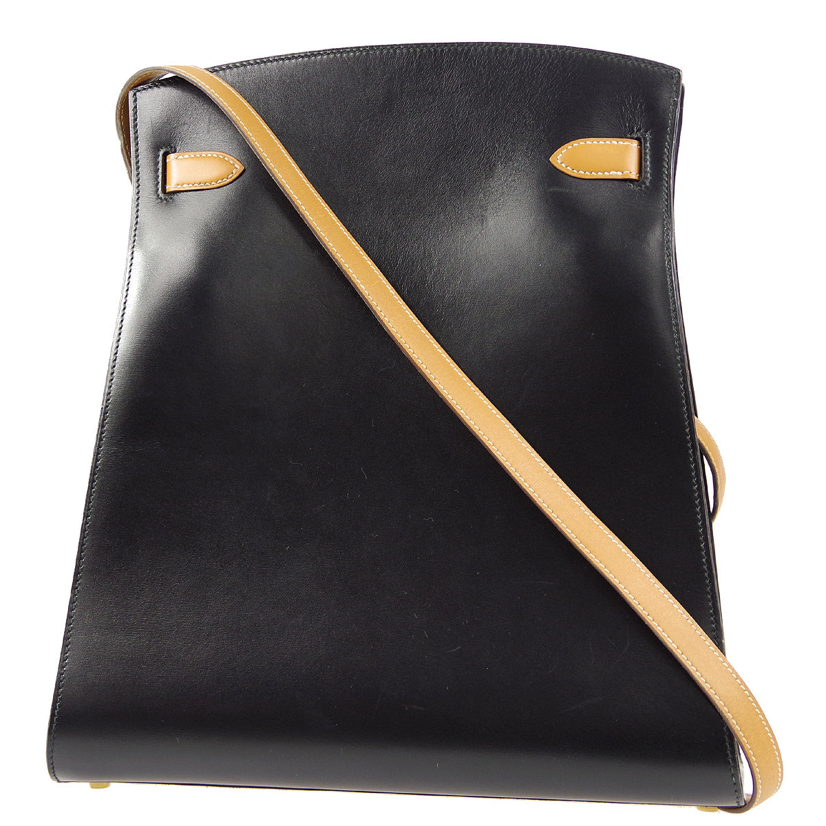 HERMES KELLY SPORT GM Shoulder Bag Black Bi-color Box Calf