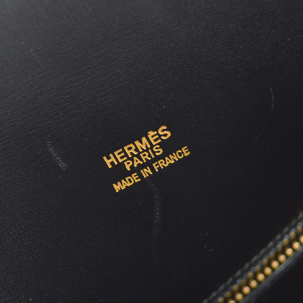 HERMES KELLY SPORT GM Shoulder Bag Black Bi-color Box Calf