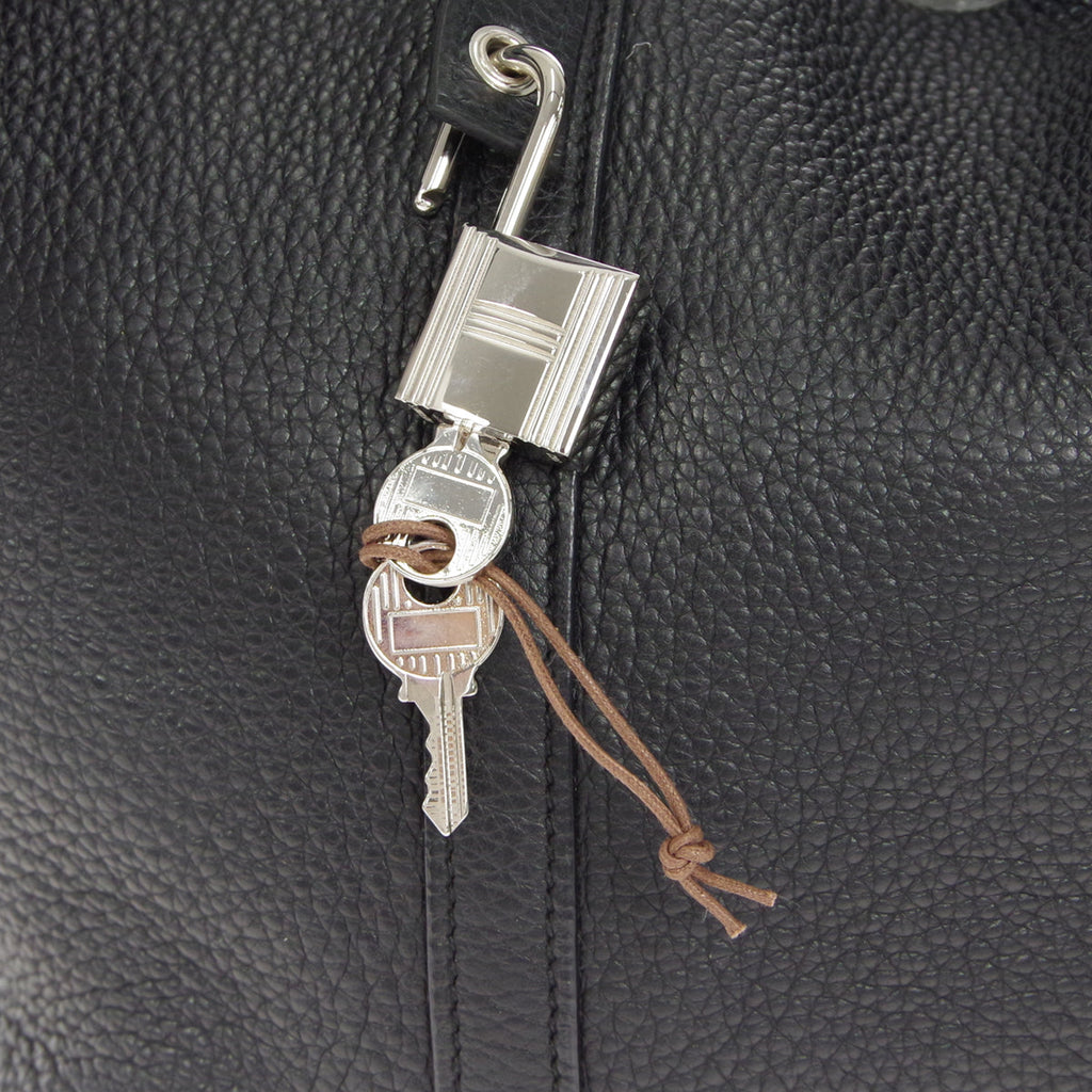 HERMES Picotin Lock MM Handbag Black Taurillon Clemence