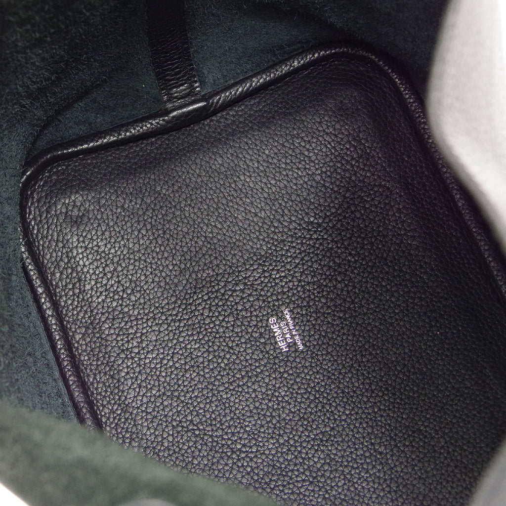 HERMES Picotin Lock MM Handbag Black Taurillon Clemence