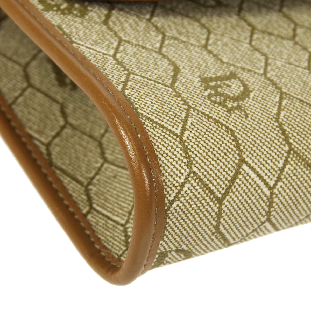 Christian Dior Honeycomb Double Chain Shoulder Bag Beige