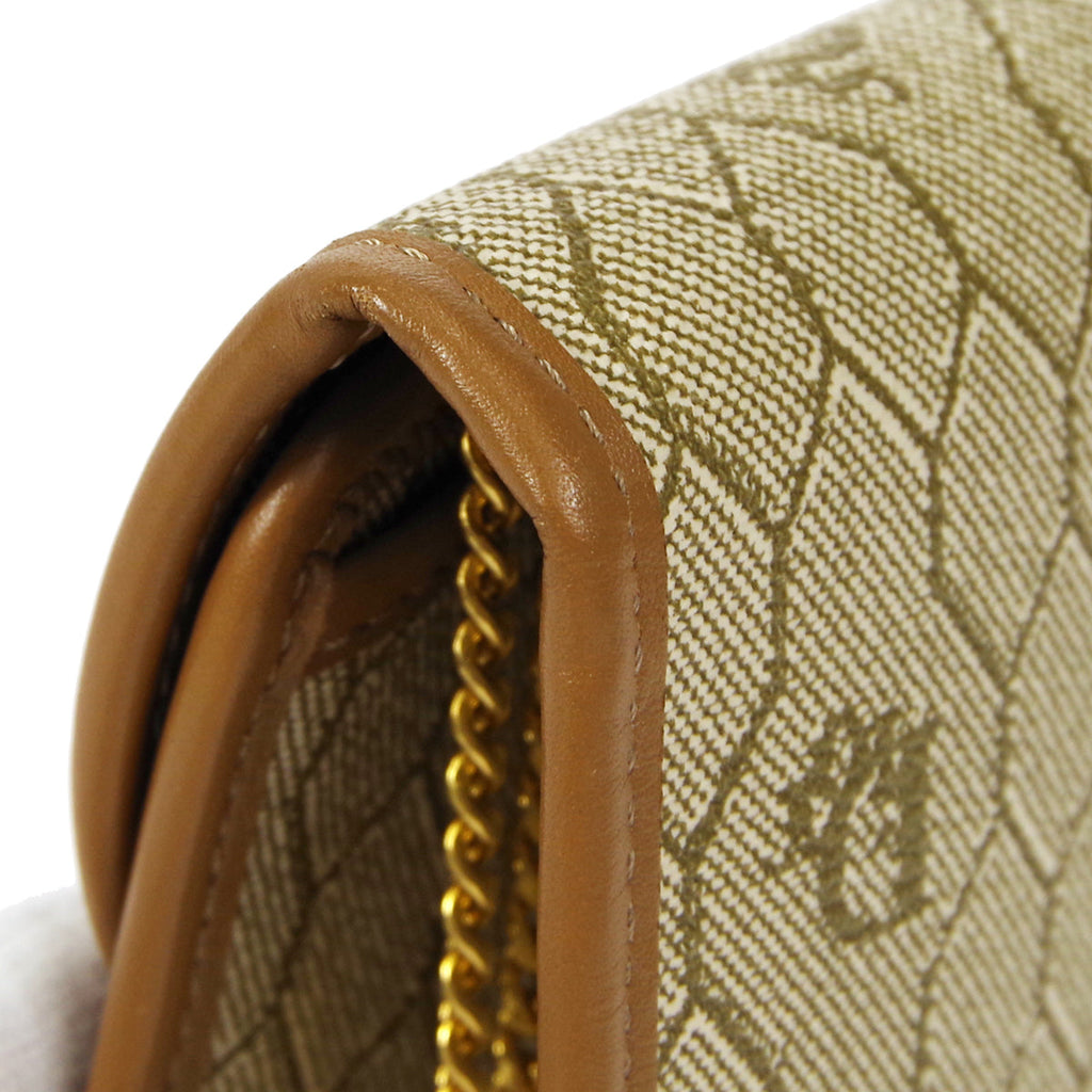 Christian Dior Honeycomb Double Chain Shoulder Bag Beige