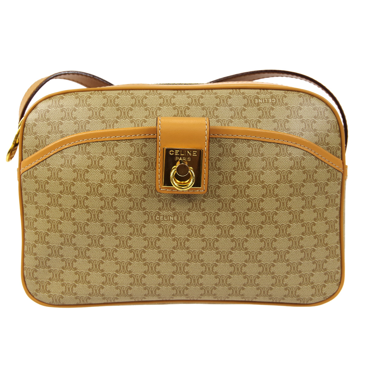 CELINE Macadam Shoulder Bag Beige