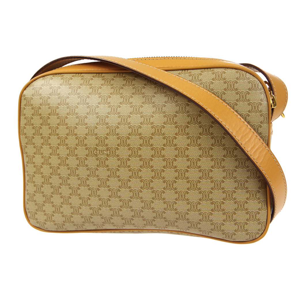 CELINE Macadam Shoulder Bag Beige