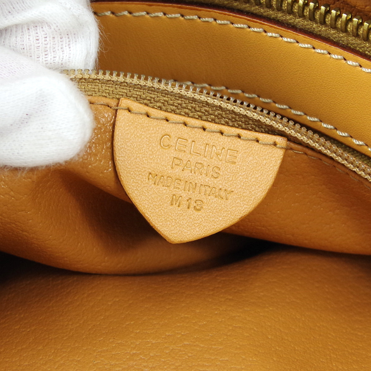 CELINE Macadam Shoulder Bag Beige